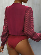 Load image into Gallery viewer, Ruched Surplice Long Sleeve Bodysuit